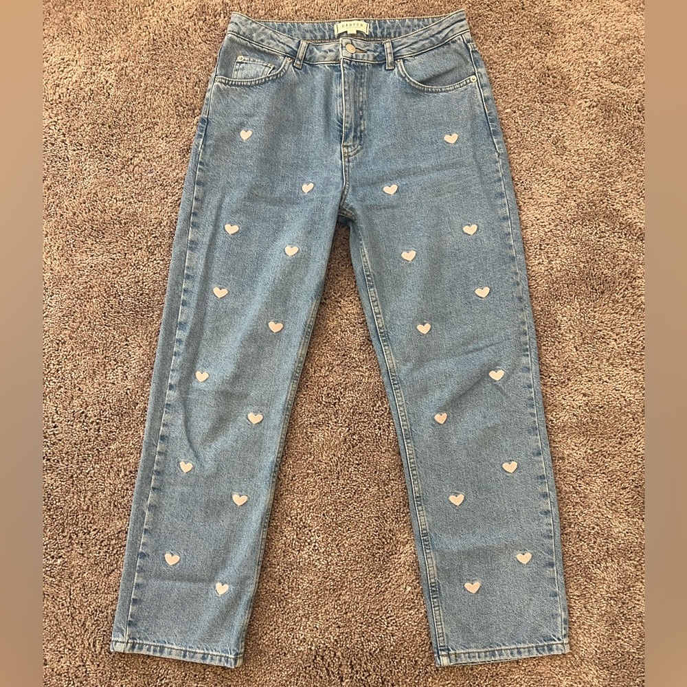 Harper Blue Jeans with Heart Accents